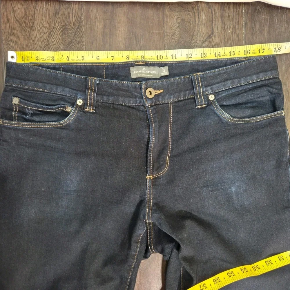 LL Bean Signature Slim Straight Fit Jeans Mens 34x34 Gorpcore Hiking Dad Grunge